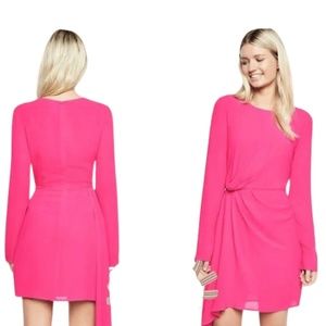 Bardot STILLA DRAPE DRESS IN SUPER PINK
